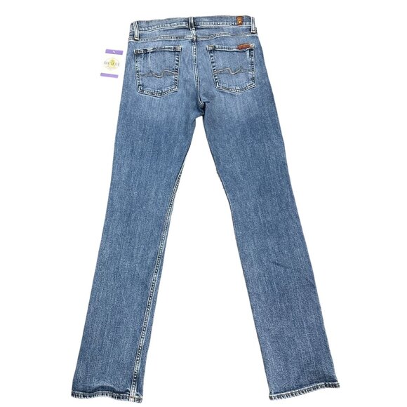 7 For All Mankind Slimmy Slim Straight Leg Jeans Mens 30 Preppy Normcore Classic - Picture 2 of 16